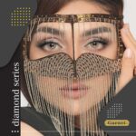 لنز عسلی خاکی دور دار آیس کالر دیاموند گارنت