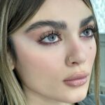 لنز طوسی آبی بدون دور آیس کالر دیاموند شاینی گری - تصویر 4