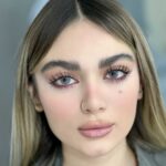لنز طوسی آبی بدون دور آیس کالر دیاموند شاینی گری - تصویر 6