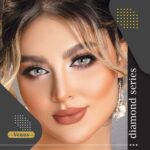 لنز طوسی سبز عسلی بدون دور  آیس کالر دیاموند ونوس