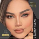 لنز طوسی عسلی سبز دوردار آیس کالر لاکچری گلد بلو